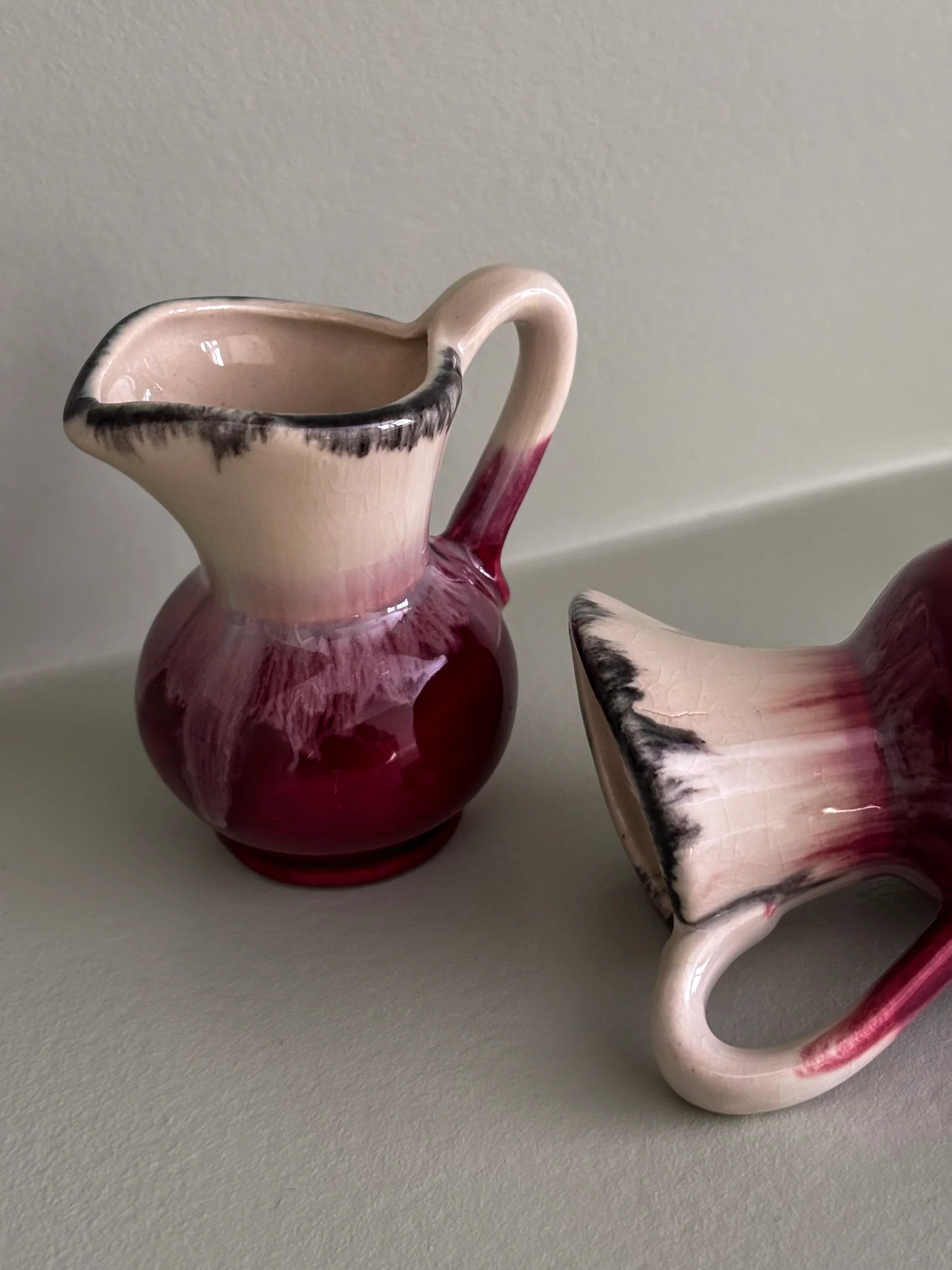 West German Drip-Glaze Ceramic Vessel Matchstick Holder - Image 5