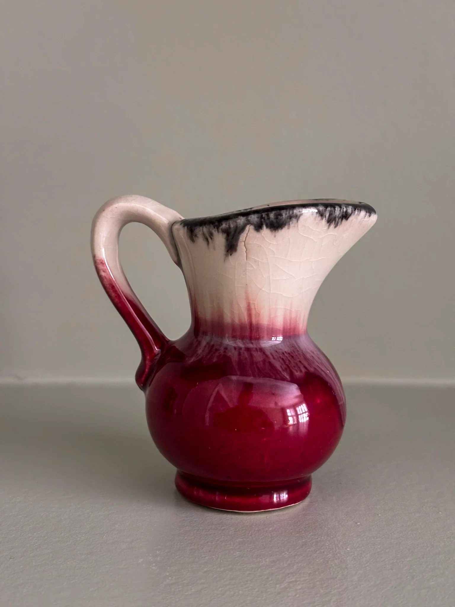 West German Drip-Glaze Ceramic Vessel Matchstick Holder - Image 6